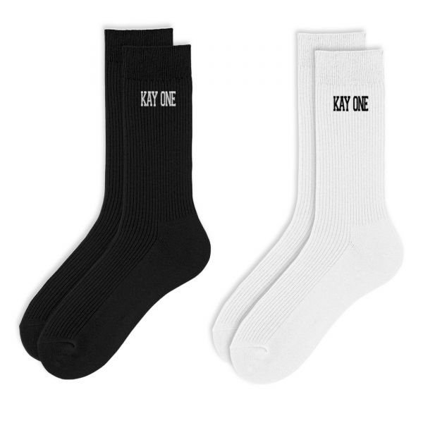 Socken Doppelpack schwarz und weiß